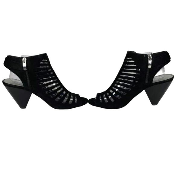 Coach and Four Black Kellisa Strappy Suede Sandal Heels - Picture 7 of 8